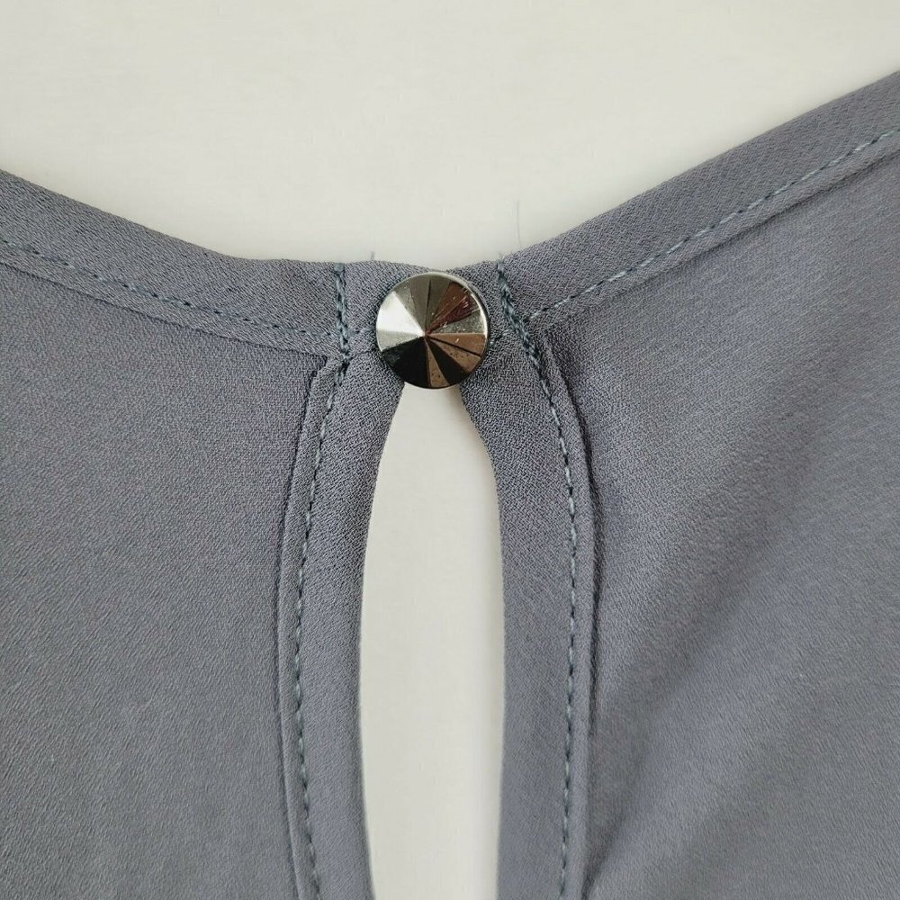 Style Tree Sz Sm Women's Drapey Blouse Gray Vintage Y2K Business Casual EUC - Picture 6 of 11